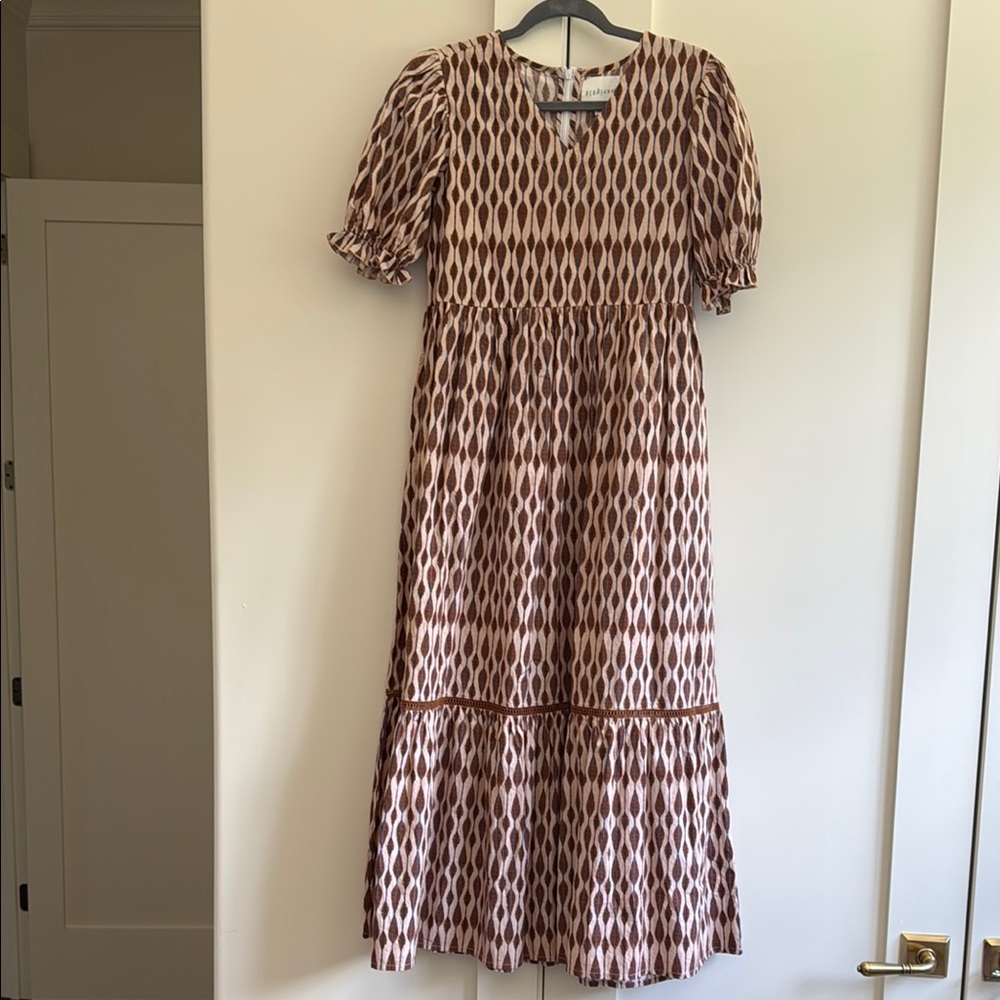 marigold Brown Patterned Maxi Dress